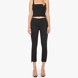 $228 Mother Black The Insider Crop Step Fray Jean In Not Guilty Size 30